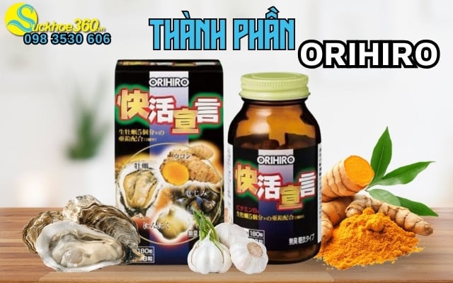 Thành phần của viên uống Tinh Chất Hàu Nghệ Tỏi Orihiro