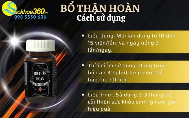 Hướng dẫn sử dụng Bổ Thận Hoàn Tùng Lộc hiệu quả
