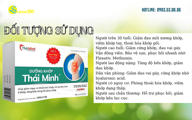 Dưỡng Khớp Thái Minh đối tượng sử dụng