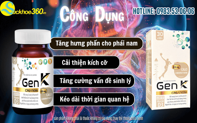 Các công dụng chính của viên uống Gen K