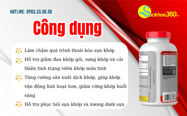 Kirkland Glucosamine Chondroitin công dụng