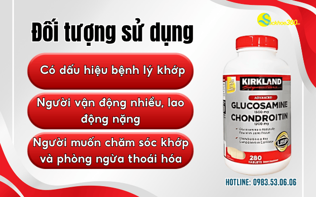 Kirkland Glucosamine Chondroitin đối tượng sử dụng