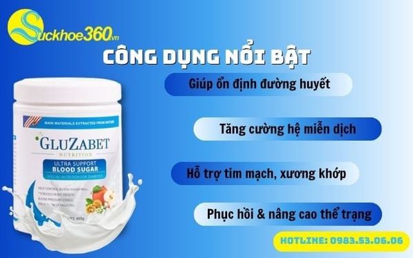 Công dụng của sữa nón Gluzabet là gì