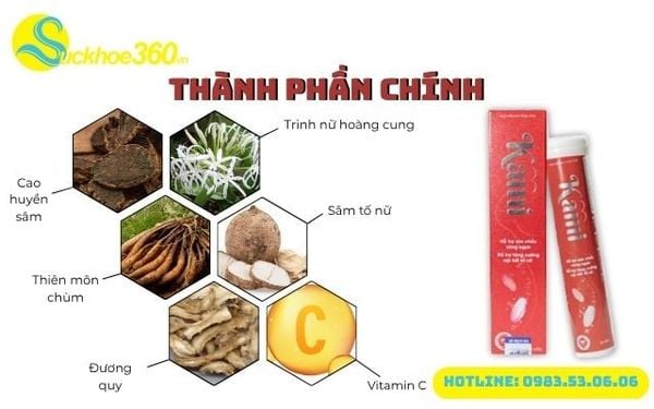 Thành phần chính có trong viên sủi Kami