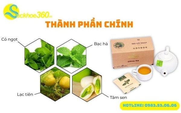 Thành phần chính của trà cỏ ngọt Mudaru