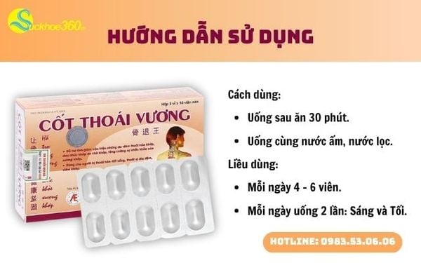 Hướng dẫn sử dụng viên uống Cốt Thoái Vương