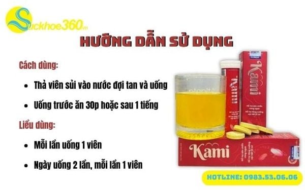 Hướng dẫn uống viên sủi Kami đúng cách