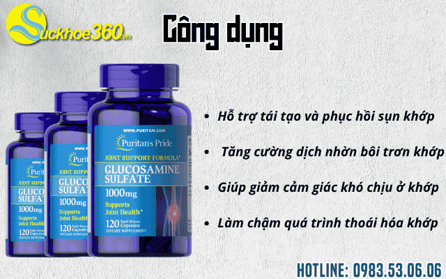 Công dụng vượt trội Puritan's Pride Glucosamine Sulfate 1000mg