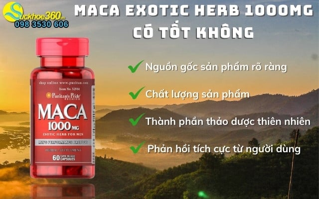 Puritan’s Pride Maca Exotic Herb 1000mg có tốt không?