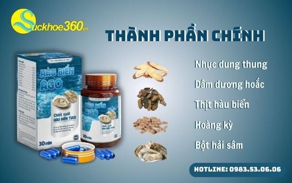 Thành Phần Chính Có Trong Viên Hàu Biển Ago.