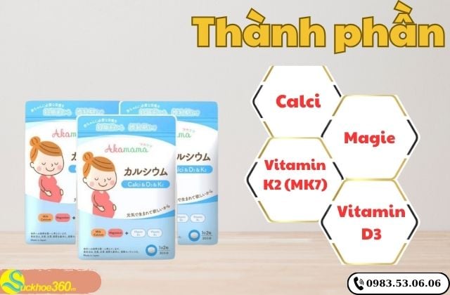 Thành phần của Akamama Calci D3 K2