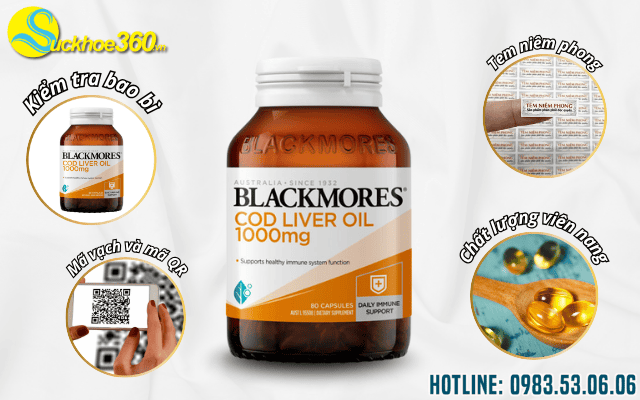Cách nhận biết hàng chính hãng Blackmores Cod Liver Oil 1000mg