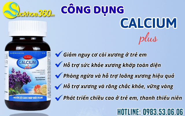 Công dụng nổi bật của viên uống Bawod Calcium Plus