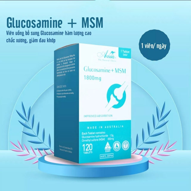 Aussia Glucosamine + MSM 1800mg - Bổ sung dưỡng chất, bảo vệ khớp