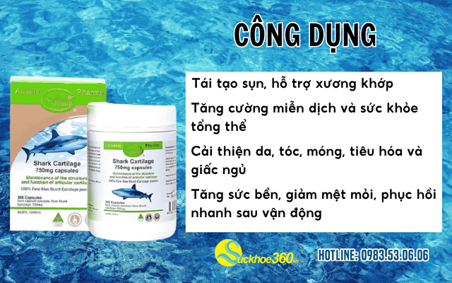 Viên Uống Aussia Pharma Shark Cartilage công dụng
