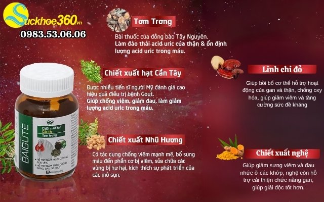 Thành phần có trong viên Baigute