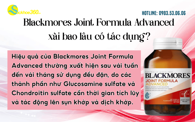 Blackmores Joint Formula Advanced xài bao lâu có tác dụng
