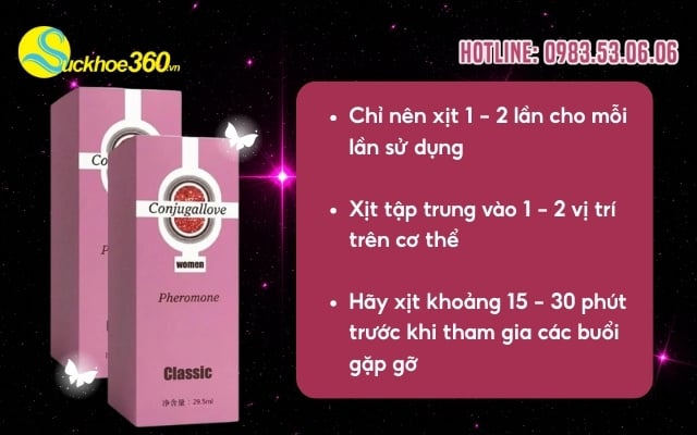 Hướng dẫn sử dụng nước hoa Conjugallove Women đúng cách