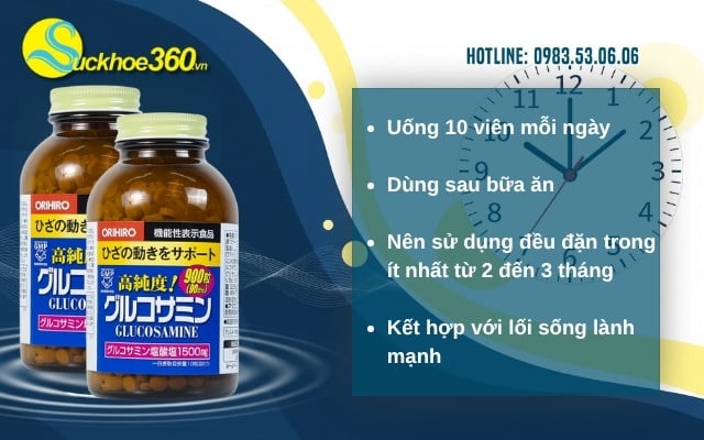 Cách sử dụng Orihiro Glucosamine 1500mg hiệu quả
