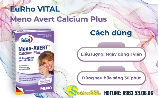 cách dùng EuRho Vital Meno Avert Calcium Plus