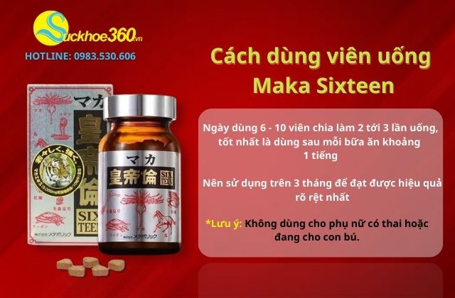 Cách sử dụng viên uống bổ dương Maka Sixteen