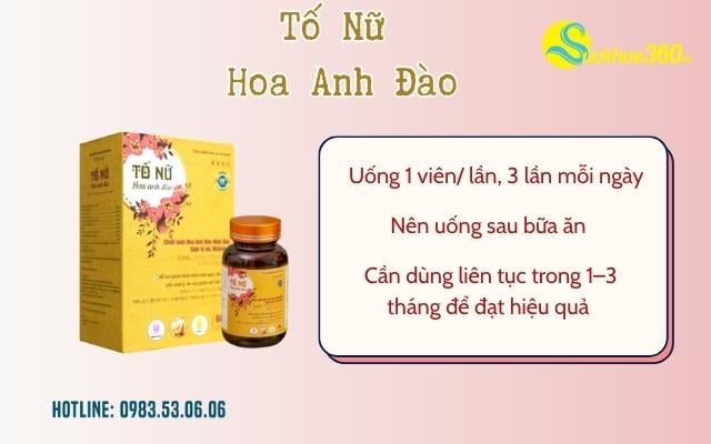 Cách sử dụng viên uống Tố Nữ Hoa Anh Đào