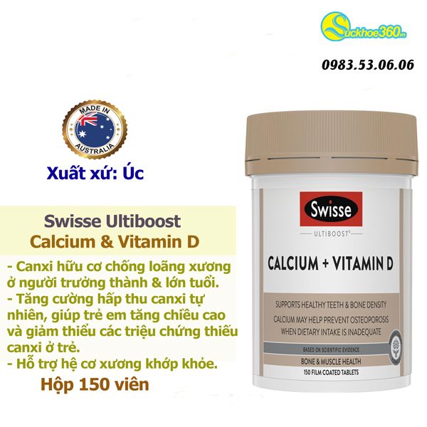 Swisse Ultiboost Calcium + Vitamin D