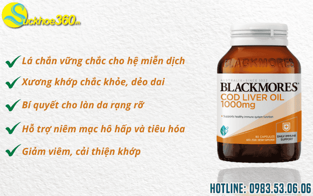 Công dụng của Blackmores Cod Liver Oil 1000mg