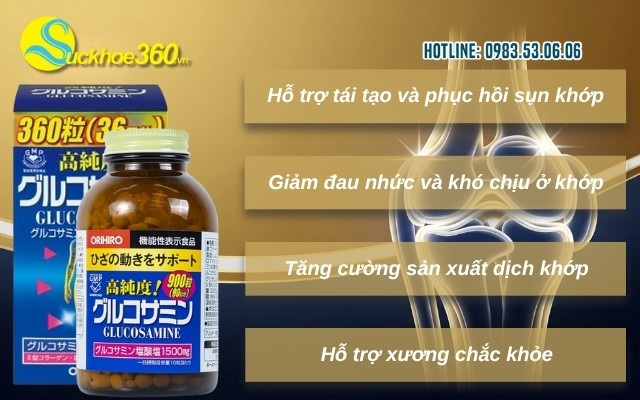 Công dụng của Orihiro Glucosamine 1500mg
