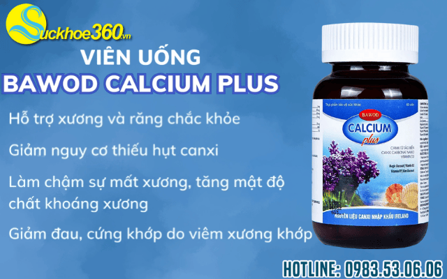 Công dụng của viên uống Bawod Calcium Plus