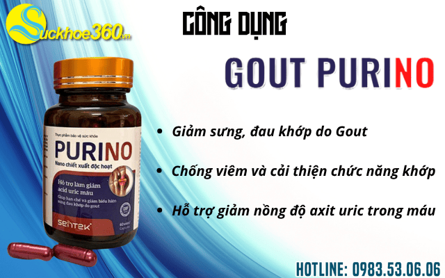 Công dụng của viên uống Gout Purino