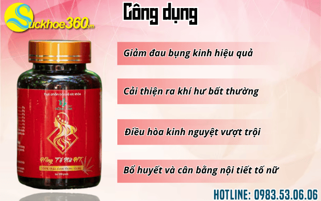 Công dụng của viên uống Hồng Tố Nữ Hồng Tâm