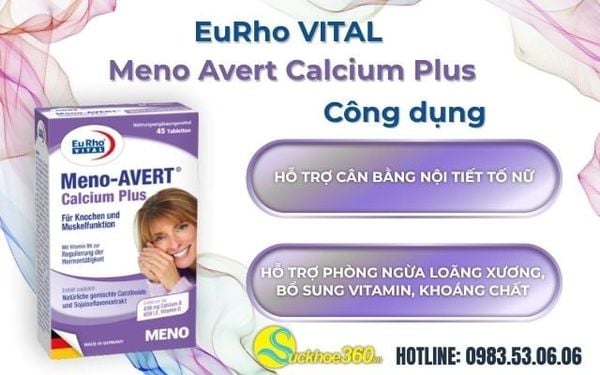 công dụng EuRho Vital Meno Avert Calcium Plus
