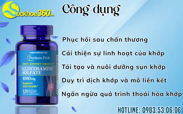 Công dụng Puritan's Pride Glucosamine Sulfate 1000mg