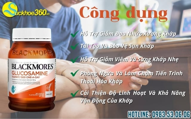 Công dụng vượt trội của Blackmores Glucosamine 1500mg One-A-Day