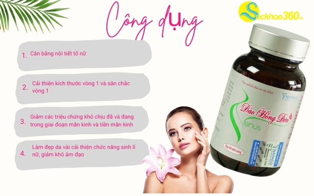 Công dụng chính của viên uống Đào Hồng Đơn Venus