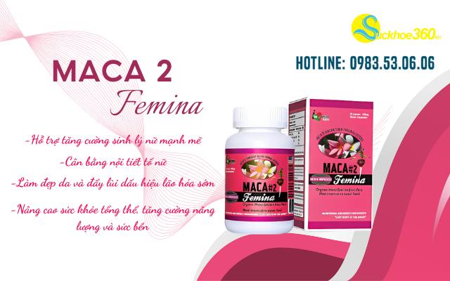 Công dụng viên uống Maca 2 Femin cho phái đẹp hiện đại