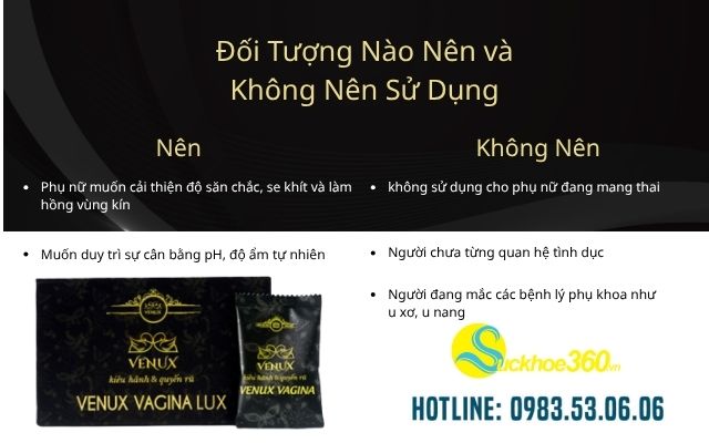 Đối Tượng Nào Nên và Không Nên Sử Dụng Venux Vagina Lux?