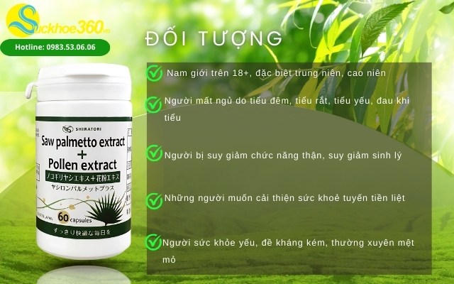 Đối tượng sử dụng viên uống Saw Palmetto Plus hỗ trợ tuyến tiền liệt