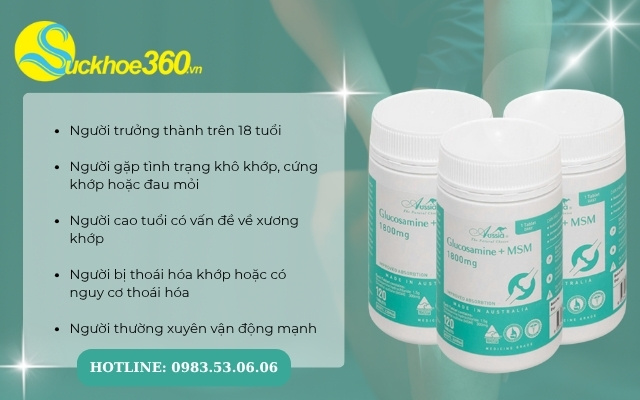 Aussia Glucosamine + MSM 1800mg dùng cho đối tượng nào?