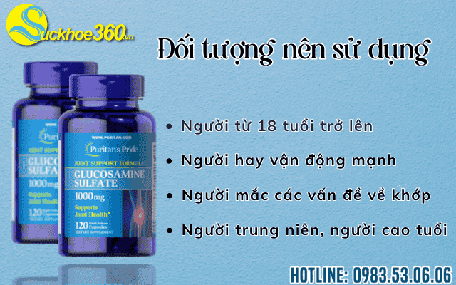 Đối tượng sử dụng Puritan's Pride Glucosamine Sulfate 1000mg