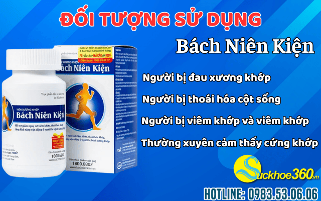 Đối tượng sử dụng viên uống xương khớp Bách Niên Kiện