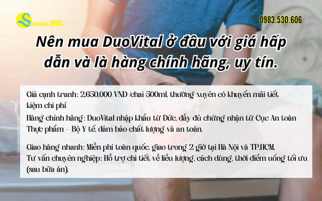 Nên mua DuoVital ở đâu với giá hấp dẫn và là hàng chính hãng, uy tín?