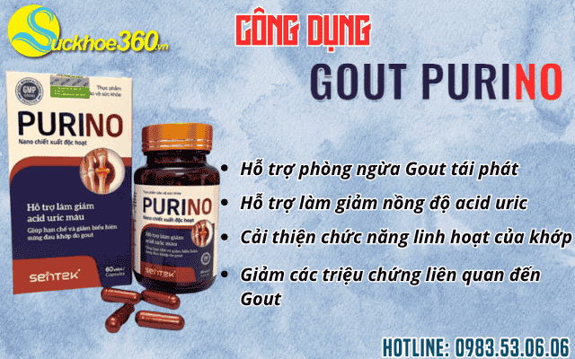 Công dụng nổi bật của viên uống Gout Purino