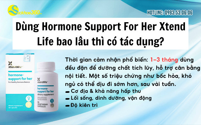 Dùng Hormone Support For Her Xtend-Life bao lâu thì có tác dụng?