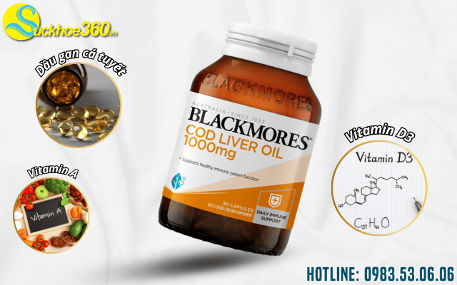 Thành phần vàng trong mỗi viên Blackmores Cod Liver Oil 1000mg