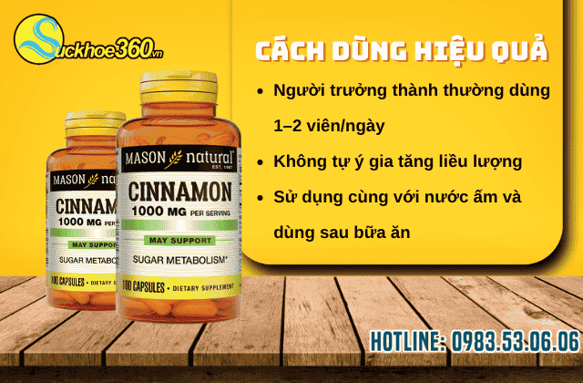 cách sử dụng viên uống quế mason natural cinnamon