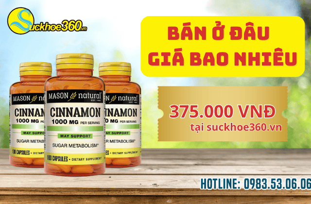 Mua viên uống quế Mason Natural Cinnamon giá bao nhiêu? Mua ở đâu?