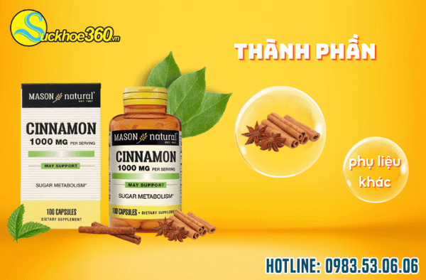 phân tích thành phần của viên uống quế mason natural cinnamon