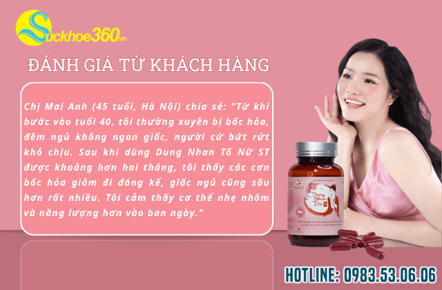 Đánh giá cảu khách hàng sau khi sử dụng viên uống Dung Nhan Tố Nữ ST